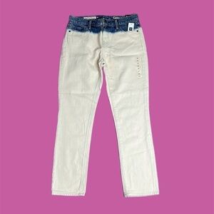 NWT Gap Women’s Ombré Original Best Girlfriend High Rise Jeans Blue & Cream 25